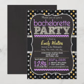 Paarse en gele sterren vrijgezellenfeest kaart (Voorkant / Achterkant)