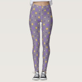 Paarse en gele stippen leggings (Voorkant)