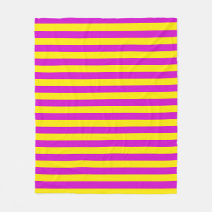 Paarse en gele strepen ontwerp fleece deken