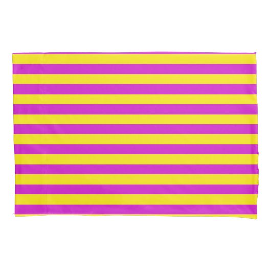 Paarse en gele strepen ontwerp kussensloop (Voorkant)