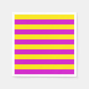 Paarse en gele strepen ontwerp servet