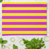 Paarse en gele strepen ontwerp theedoek (Gevouwen)