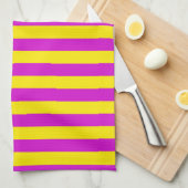Paarse en gele strepen ontwerp theedoek (Quarter Fold)