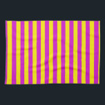 Paarse en gele strepen ontwerp theedoek<br><div class="desc">Paarse en gele horizontale streeplijnen naadloze herhaling Patroon Ontwerp Achtergrond Afdrukken</div>