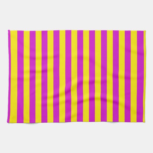 Paarse en gele strepen ontwerp theedoek (Horizontaal)