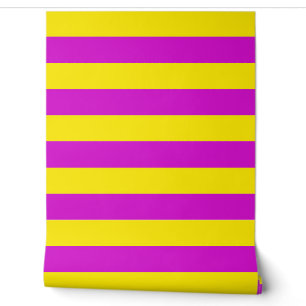 Paarse en gele strepen wanddecoratie behang