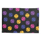 Paarse en gele tennisballen op zwarte achtergrond kussensloop (Achterkant)