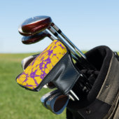 Paarse en gele Tie Dye Golfheadcover (Insitu)
