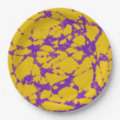 Paarse en gele Tie Dye Papieren Bordje (Voorkant)