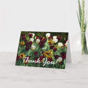 Paarse en Gele Tulpen Kleurrijke Bloemen Bedankkaart