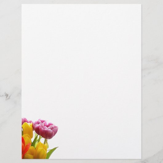 Paarse en gele Tulpen Letterhead (Voorkant)