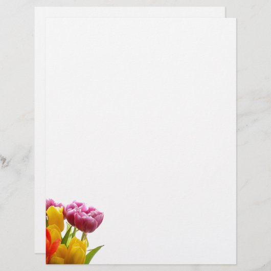 Paarse en gele Tulpen Letterhead (Voorkant / Achterkant)