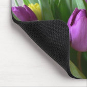 Paarse en gele tulpen muismat (Hoek)