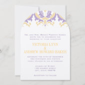 Paarse en gele uitnodiging tot huwelijk (Voorkant)