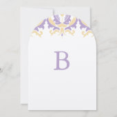 Paarse en gele uitnodiging tot huwelijk (Achterkant)