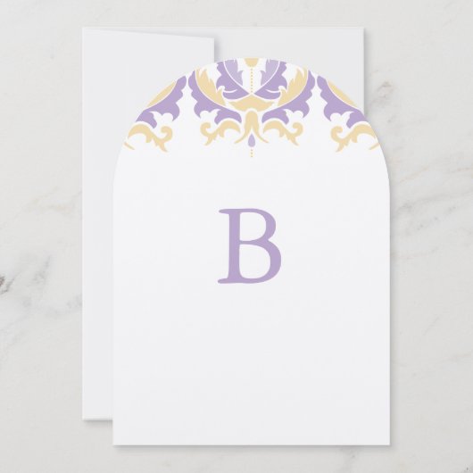 Paarse en gele uitnodiging tot huwelijk (Achterkant)