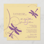 Paarse en gele uitnodiging tot weduwschap (Voorkant / Achterkant)