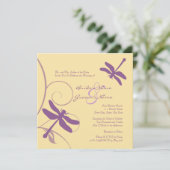 Paarse en gele uitnodiging tot weduwschap (Staand voorkant)