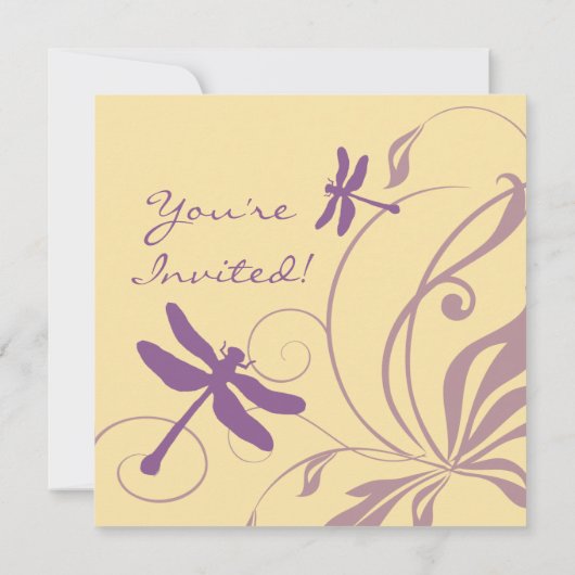 Paarse en gele uitnodiging tot weduwschap (Achterkant)