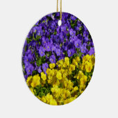 Paarse en Gele Viola's Kleurrijke Bloemen Keramisch Ornament (Rechts)