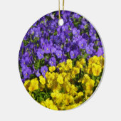 Paarse en Gele Viola's Kleurrijke Bloemen Keramisch Ornament (Links)