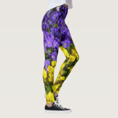 Paarse en Gele Viola's Kleurrijke Bloemen Leggings (Rechts)