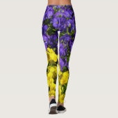 Paarse en Gele Viola's Kleurrijke Bloemen Leggings (Achterkant)
