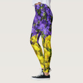 Paarse en Gele Viola's Kleurrijke Bloemen Leggings (Links)