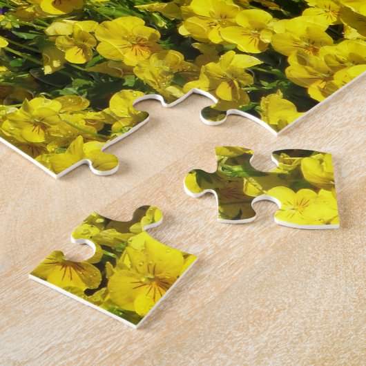 Paarse en Gele Viola's Kleurrijke Bloemen Legpuzzel (Zijkant)