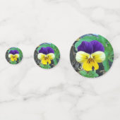 Paarse en gele viooltjes  confetti (Achterkanten)