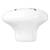 Paarse en gele vlinder met lange achtervleugels keramische knop (Zijkant)