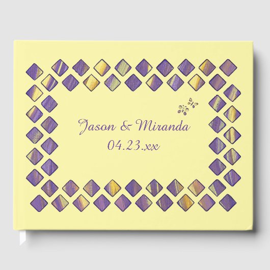 Paarse en Gele Vlinders Huwelijksgastenboeken Gastenboek (Voorkant)
