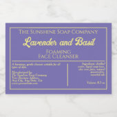 Paarse en gele waterdichte cosmetica label voedselcontainer etiket (Enkel label)