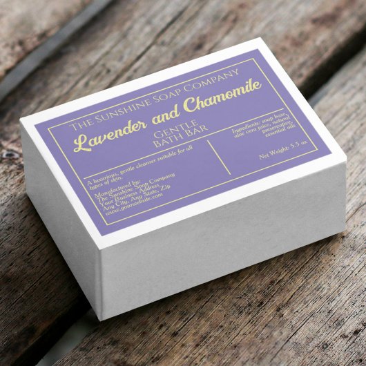 Paarse en gele waterdichte cosmetica label voedselcontainer etiket