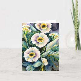 Paarse en gele waterverf bloemen aanpasbaar kaart