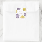 Paarse en gele Waterverf Dahlias Wedding Seal Vierkante Sticker (Tas)