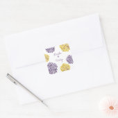 Paarse en gele Waterverf Dahlias Wedding Seal Vierkante Sticker (Envelop)