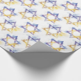 Paarse en gele waterverf inpakpapier