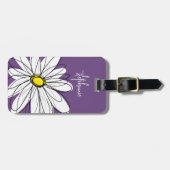 Paarse en gele whimsical Daisy Custom Text Bagagelabel (Voorkant horizontaal)