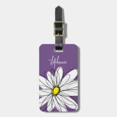 Paarse en gele whimsical Daisy Custom Text Bagagelabel (Voorkant verticaal)