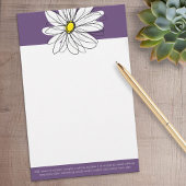 Paarse en gele whimsical Daisy Custom Text Briefpapier