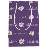 Paarse en gele whimsical Daisy Custom Text Medium Cadeauzakje (Voorkant)