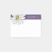 Paarse en gele whimsical Daisy Custom Text Post-it® Notes (Voorkant)