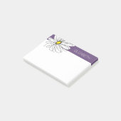 Paarse en gele whimsical Daisy Custom Text Post-it® Notes (Schuin)