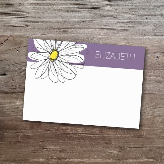 Paarse en gele whimsical Daisy Custom Text Post-it® Notes