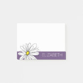 Paarse en gele whimsical Daisy Custom Text Post-it® Notes (Voorkant)