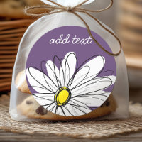 Paarse en gele whimsical Daisy Custom Text