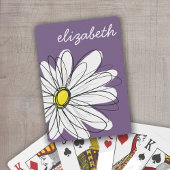 Paarse en gele whimsical Daisy Custom Text Speelkaarten