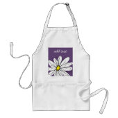 Paarse en gele whimsical Daisy Custom Text Standaard Schort (Voorkant)