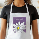 Paarse en gele whimsical Daisy Custom Text Standaard Schort<br><div class="desc">Een zand en griezelig stuk van hipster. Je kunt een naam,  een monogram of een andere aangepaste tekst toevoegen. Als u de kunst rond moet bewegen,  klik op de aanpassingsknoop om veranderingen aan te brengen.</div>